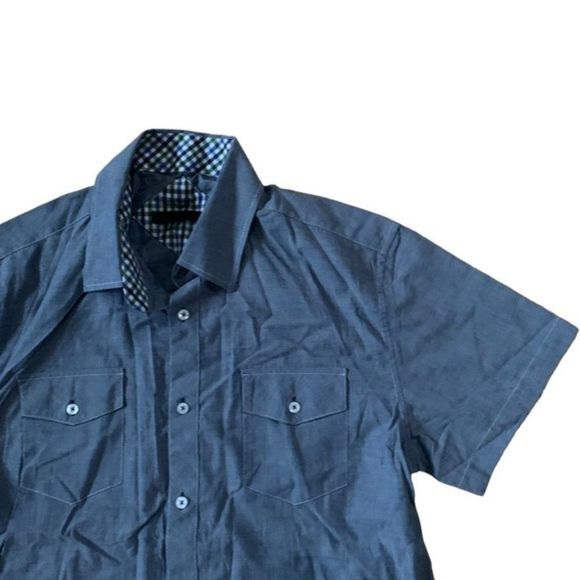 Jack & Jones Blue Button Up Shirt Size XL - Picture 2 of 8